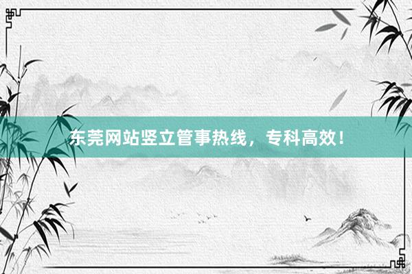 东莞网站竖立管事热线，专科高效！